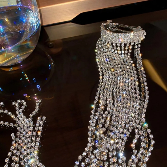 🎀Long Rhinestone Tassel Hair Accessory - Picture 2 of 5